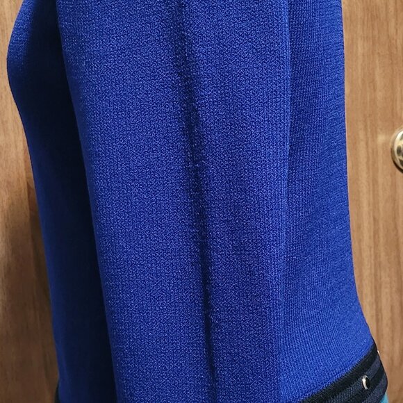 St. John By Marie Gray Collection Cobalt Blue with Black Trim Santana Knit Size - Picture 5 of 7